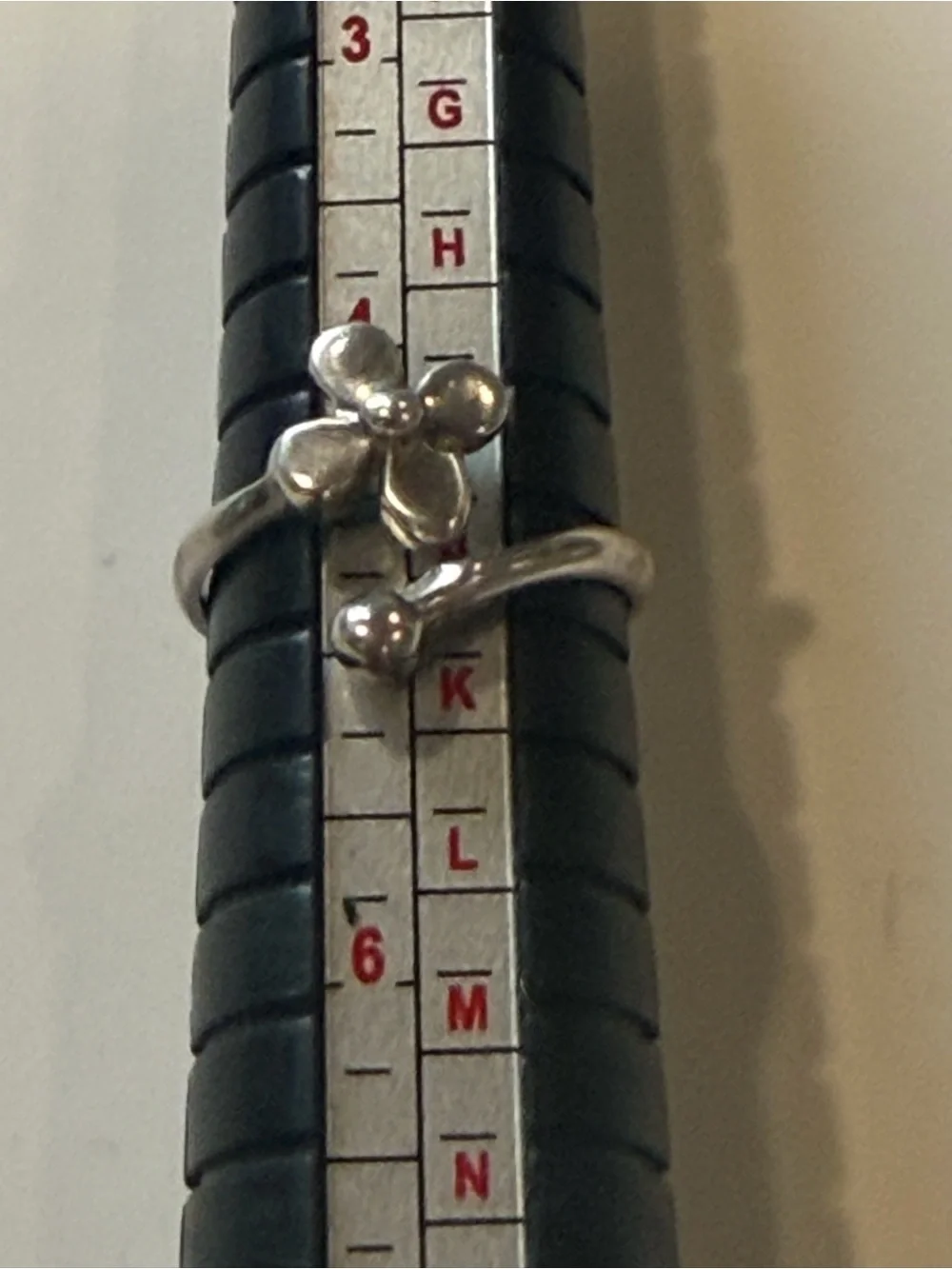 Adjustable Wrap Design 925 Sterling Silver Flower Floral Band Ring Size 5 #424